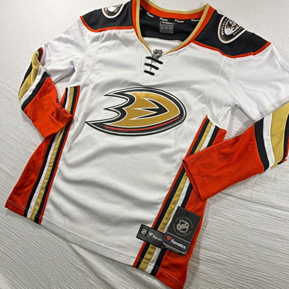 Fanatics Anaheim Ducks NHL Women’s Breakaway Jersey Size M White/Orange